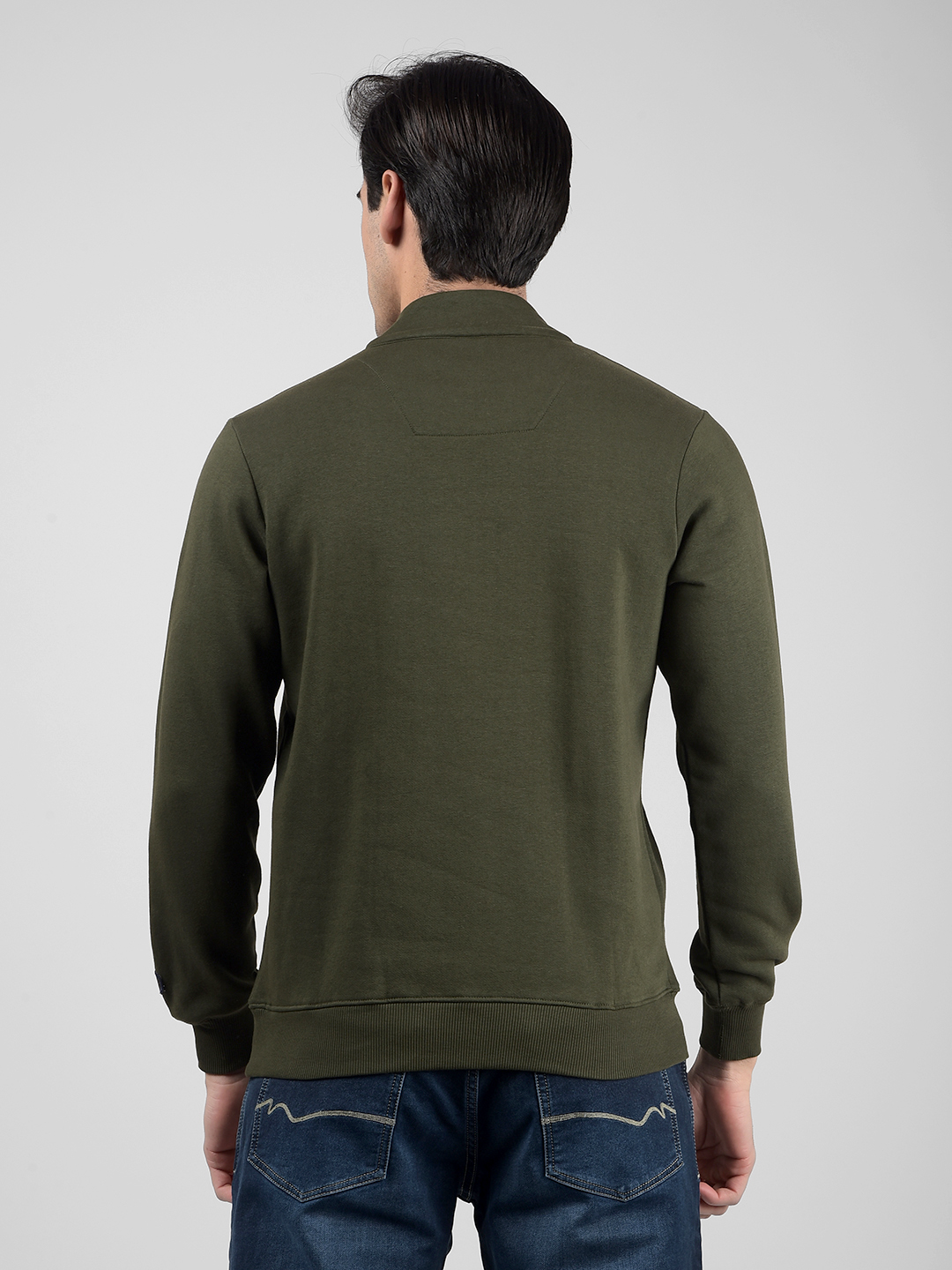 Numero Uno Men Olive Mock Neck Sweatshirts